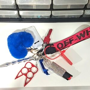 Red white and blue self defense keychain
